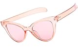 Beison Classic Womens Cat Eye Glasses Sunglasses Tinted Lens UV400 Protection (Pink frame / Pink lens, 50mm)