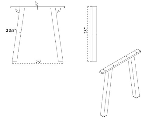 ECLV N-710-K Dining Table Legs, Vintage Steel Table Legs, Office Table Legs, Computer Desk Legs, Industrial Kitchen Table Legs, 28" L, Black, Set of 2 - Thumbnail 5