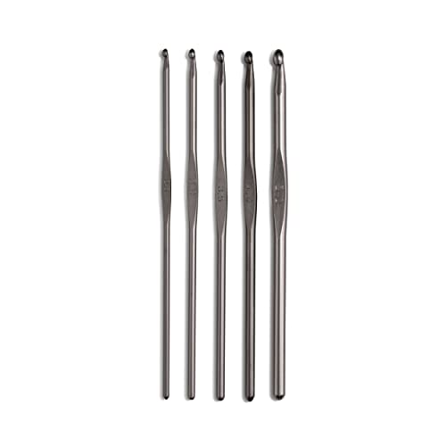 Prym Crochet Hook, Aluminium, Gunmetal, 2,5-5 mm