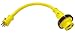 Conntek 14405 RV/Marine Pigtail Adapter Standard US 15 Amp w/Locking Screw to 30 Amp Locking w/LED Indicator