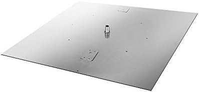 24" Square Premium Fire Feature Pit Burner Pan, Professional/Commercial Grade 16 Gauge 304 Stainless Steel, Tri-Purpose Ignition Port - Great for Fire Pit or Fire Table with Fire Glass