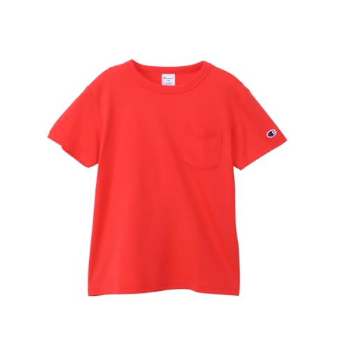 Tシャツ キッズ 半袖 丸首 綿100% ワンポイントロゴ刺繍 バインダーネック ショートスリーブポケットTシャツ ベーシック CK-Z303-360-160