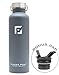 Glacier Point Vacuum Insulated Stainless Steel Water Bottle (25oz / 17oz) Double Walled Construction, Premium Powder Coating, Zero Condensation! (Gray, 25 OZ)