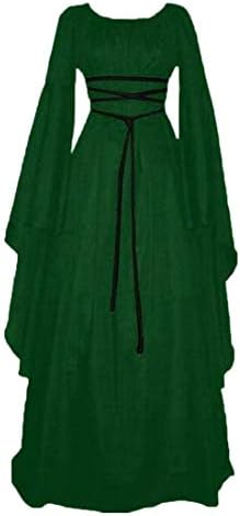 BYWX Women Cosplay Medieval Renaissance Gothic Gown Long Sleeve Dress