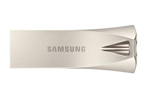 Samsung BAR Plus USB-Stick Typ-A, 128 GB, 400 MB/s Lesen, 60 MB/s Schreiben, Widerstandsfähiger USB 3.1 Speicherstick mit Schlüsselring, Champagne Silver, MUF-128BE3/APC