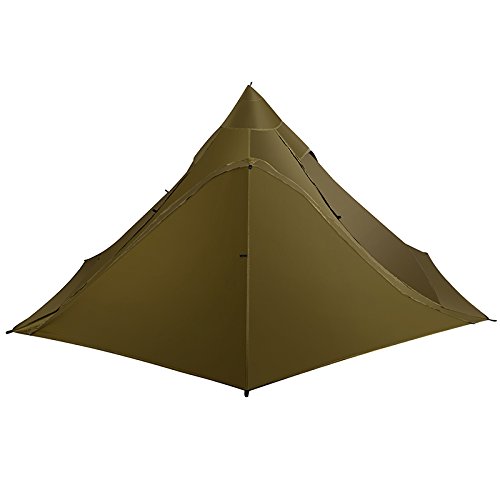 OneTigris TIPINOVA Camping Tent, Lightweight Teepee Tent, Durable Backpacking Tent (Coyote Brown - No Pole)