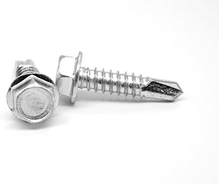 1/4"-14 x 3" (FT) BSD Thread Self Drilling Screw Hex Washer Head #3 Point Low Carbon Steel Zinc Plated Pk 100