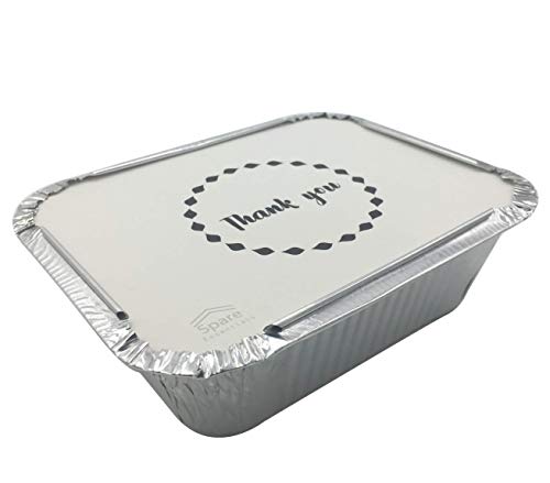 image for Spare Essentials 45 Pack Aluminum Food Containers with Lids -Printed- 