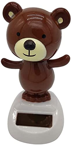 Joylern Solar Bear Bobble Shaking Head Dancing Toy Cat Figurine Statue Car Dash Board Ornaments for Car Vehicle Decoration