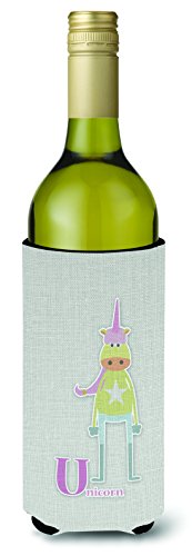 Caroline's Treasures BB5746LITERK Alphabet U for Unicorn Wine Bottle Hugger Bot…