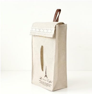 Xiaolanwelc@ Rural Style Linen Cloth Car Tissue Holder Tissue Box Holder Paper Hanging Holder Towel Bag Tissue Case Toilet Paper Roll