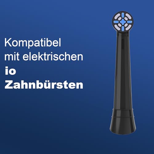 Pack of 10 IO Replacement Toothbrush Heads Compatible with Oral B iO 2/3/4/5/6/7/8/9/10 Series Toothbrush Electric Brush Head with Hygienic Lid Compatible with Oral B iO (Black)