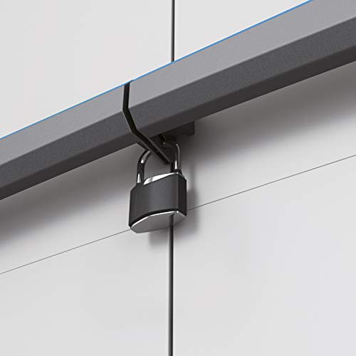 Keter 9724000 0616 02 Linear Kunststoffschrank, hoch, hellgrau/schwarz/blau, 68 x 39 x 173 cm – Bild 5