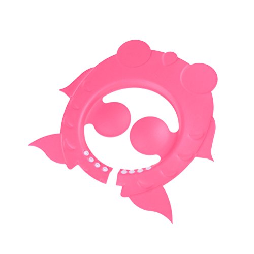 Ioffersuper 1 Pcs Cartoon Wash Hair Shield Protector Baby Kids Safe Bathing Shower Cap Shampoo Hat Pink - Thumbnail 3