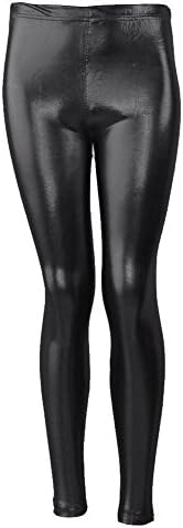 NEW GIRLS METALLIC WET LOOK FOIL LEGGINGS LADIES SHINY KIDS WOMEN'S PARTY DISCO PANTS