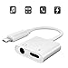 Haedphone Splitter Adapter 3.5mm Jack Charge Adaptor.2 in 1 Connector Cable Adapter Earphone Adapter with Volume Control & Charging & Music