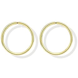 Small Gold Sterling Silver Huggie Hoop Earrings for