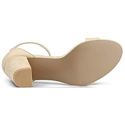 Allegra K Women's High Chunky Heel Buckle Ankle