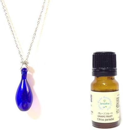 Amazon 優しく香るアロマペンダント ガラス Breath ブレス アロマテラピーセット インディゴブルー グレープフルーツ精油 ステンレスチェーン ネックレス 通販
