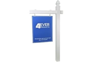4Ever Products Vinyl PVC Real Estate Sign Post - White - 5' Tall Post (2 Pack - Save $5.99)