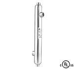 Titanium Heat Exchanger for Pool, Spa, Sauna 55kBtu Opposite Ports 1" & 3/4" FPT