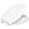 KOHLER 4734-RL-0 Rutledge ReadyLatch Elongated Toilet Seat, Quiet-Close Lid, Contoured Seat, Grip-Tight Bumpers and Installation Hardware, White