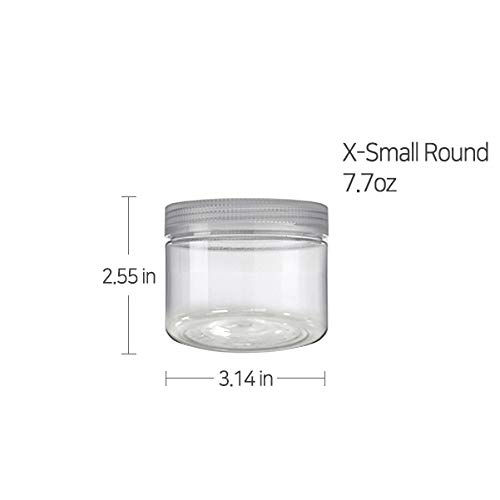 Silicook Clear Plastic Jar, Set of 3 - Round Shaped, Transparent, Food Storage Container, Kitchen & Household Organization for Dry goods, Pasta, Spices and More (XS)