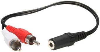 3.5mm Female to 2x RCA Male Stereo AUX Audio Headphone Y Cable