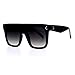 Oversized Square Sunglasses New Hip Fashion Flat Top Flat Frame Black