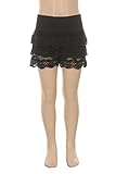 Vialumi Kids Girls Solid Tiered Crotchet Lace Shorts Black Small / Medium