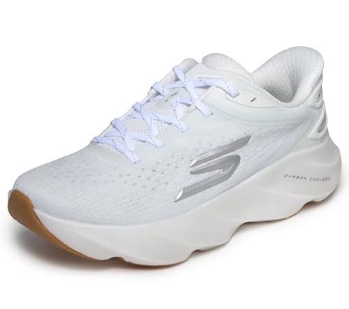 Skechers Women's Aero Burst Hands Free Slip-Ins Running Shoe, White, 7
