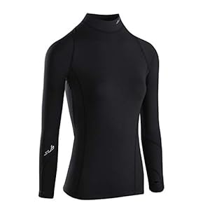 Sub Sports Womens Thermal Long Sleeve Mock Turtleneck Top, Brushed Fleece Inner for Warmth, Base Layer Vest, Moisture Wicking, Semi Compression Fit