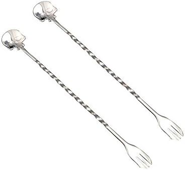 LGXANTT 2pcs Stainless Steel Skull Sugar Spoon Tea and Coffee Stirring Spoon/Skull stir bar
