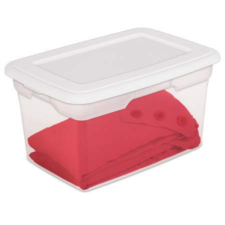 image for STERILITE 20 Qt Storage Box, White + Free Peanut Butter Cups Chocolate