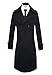 Benibos Men's Trench Coat Winter Long Jacket Double Breasted Overcoat (US:S/Asia L, 5625Black)