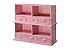 Badger Basket Stackable Toy Storage Organizer - 5-Shelf Modular Unit with 3 Removable Fabric Bins, Solid Panel Construction, Expandable Design for Toys and Crafts - Pink