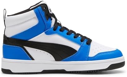 Rebound V6 Mid Jr, Scarpe da ginnastica Unisex - Bambini e ragazzi, Puma White Puma Black Racing Blue, 36 EU