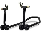 Motorup America Motorcycle Stand for Front or Rear Paddock Wheel - Lift Jack Accessory Best for Motor Cycles & Sports Bikes Center Tire Maintenance Chock w/Fork & Swing Arm