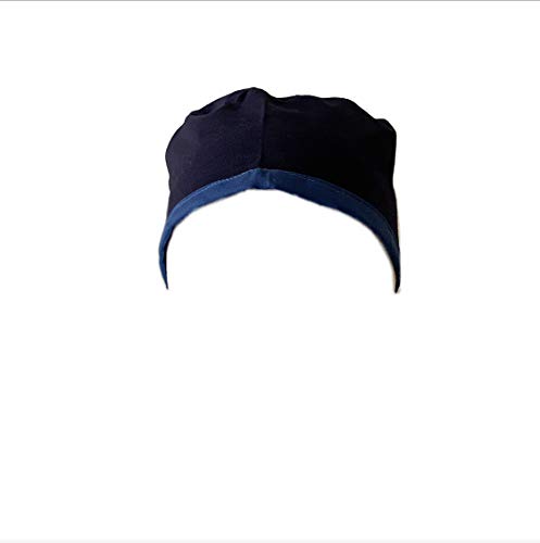 Grace N May Unisex Mens Tie Back Scrub Cap Different Print and Pattern (Unisex Blue Navy and Light Blue Trim)