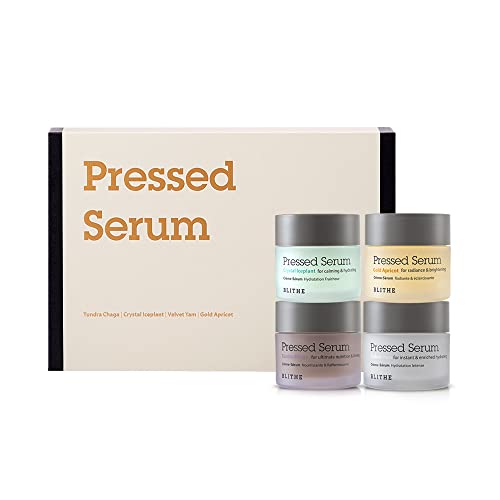 Blithe Pressed Serum Deluxe Collection Korean Skincare Gesichtsserum - Anti-Aging-Seren für strahlende Haut, Koreanische Kosmetik Geschenkset, Reisegröße (4x 22ml)