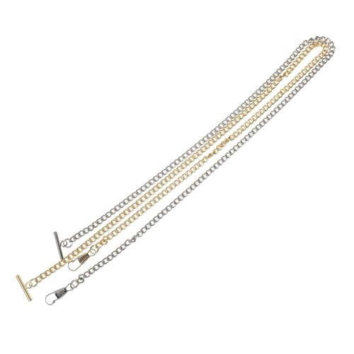 FOMIYES 2pcs Vintage T-bar Pocket Watch Chain for Men Mens Chains Lobster Clasps Decorative Accessory