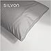 Silvon Silver Infused Hypoallergenic Pillowcase - Woven with Pure Silver and Premium Breathable Supima Cotton - Cooling and Silk-Soft (Standard, Silver/Grey)