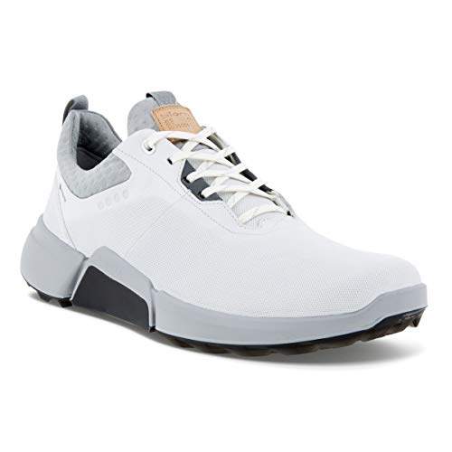 ECCO Men's Biom Hybrid 4 Goretex Waterproof Golf Shoe, White/Concrete