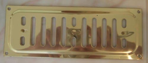 TIMCO Brass Timloc 9x3 Metal Internal Hit and Miss Louvre Vent Polished