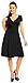Zeta Ville - Women's - Wrap V-neck Flare Summer Dress - Short Sleeves - 108z (Black, 14)