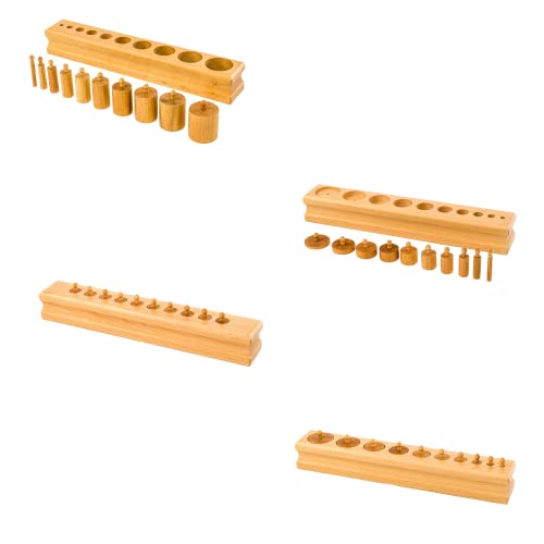 BSM Edufun Pédagogie Montessori – Lot de 4 cylindres Bloc