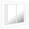 vidaXL-Armario-Espejo-de-Bano-Luz-LED-Inodoro-Aseo-Muebles-Mobiliario-Almacenamiento-Estante-Decoracion-Adorno-Blanco