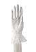 Lace Gloves with Wrist Ruffle - White, Black and Red (white lace)