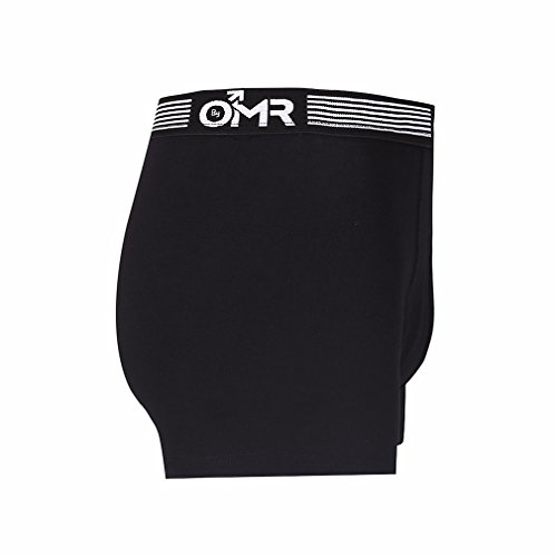 LAETAN Men's 4 Pack Breathable Extra Soft Cotton Boxer Briefs Packs (Medium, Black)