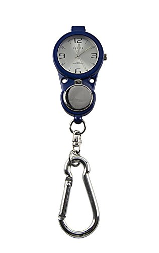 Dakota Clip Watch Blue - Magnifier Flip Clip Watch, Water Resistant. Comes With Sturdy Aluminium Carabiner Clip To Attach In Backpack, Purse Handle And Anywhere. Packed In A Rugged Plastic H2O Box. - Thumbnail 7